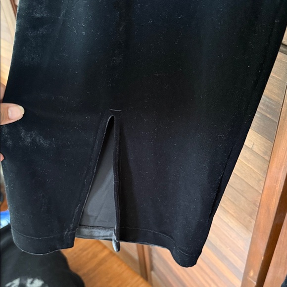 SPANX Black Velvet Split Hem Wide Leg Pants - Picture 6 of 9